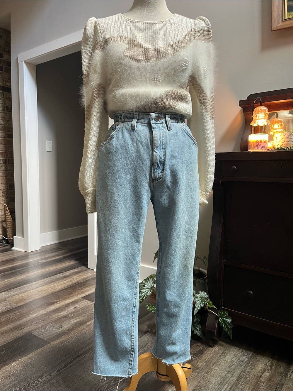 80s Lee Bareback High-Rise Jeans – Rare Pocketless – Raw Hem